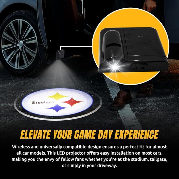 NFL American Football Pittsburgh Steelers - Led Car Door Light "BRAND NEW" - Picture 2 of 8